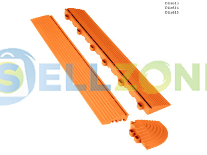 Πορτοκαλί άκρη / άκρη / γωνία για την πλευρά του αρθρωτού δαπέδου PVC - DUa613/14/15